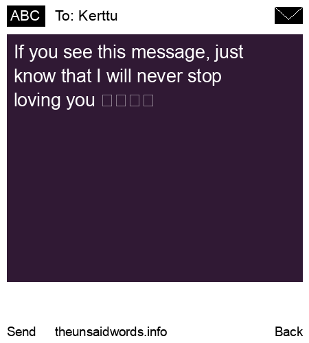 unsent message to Kerttu