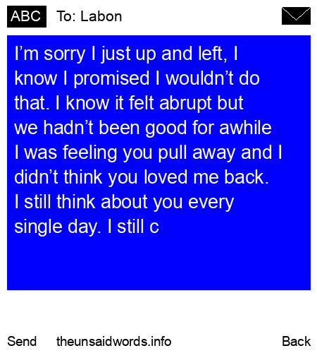 unsent message to Labon