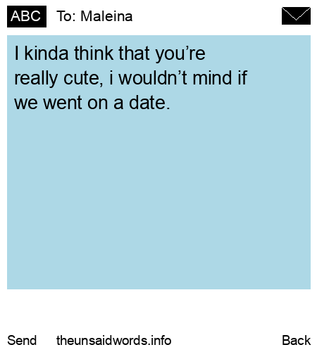 unsent message to Maleina