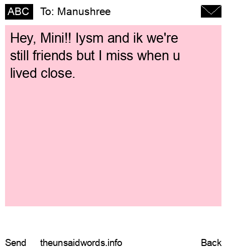 unsent message to Manushree