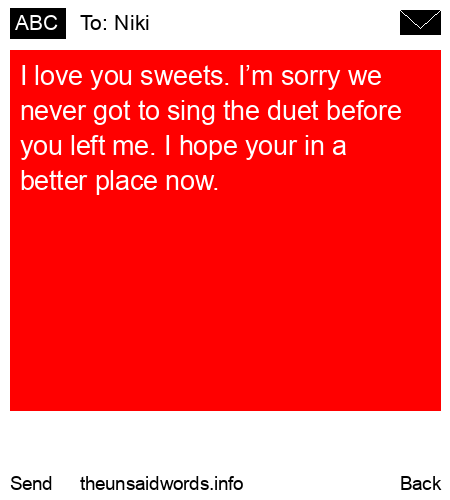 unsent message to Niki