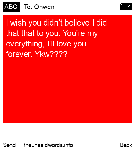 unsent message to Ohwen