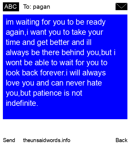 unsent message to pagan
