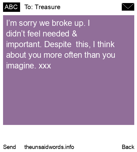 unsent message to Treasure