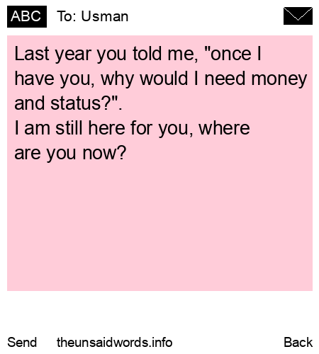 unsent message to Usman