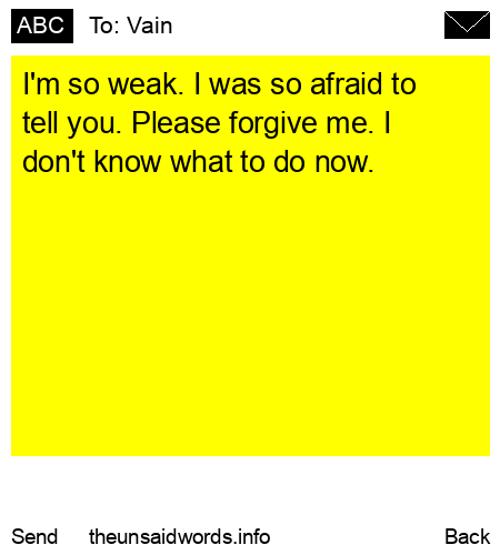 unsent message to Vain