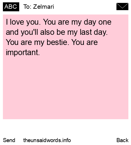 unsent message to Zelmari