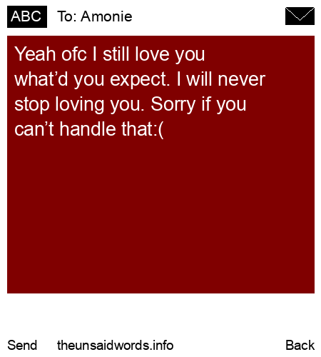 unsent message to Amonie