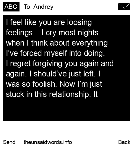 unsent message to Andrey