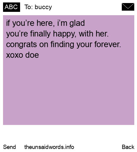 unsent message to buccy