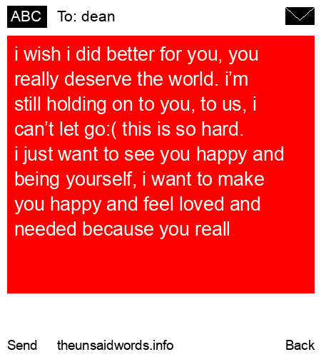 unsent message to dean