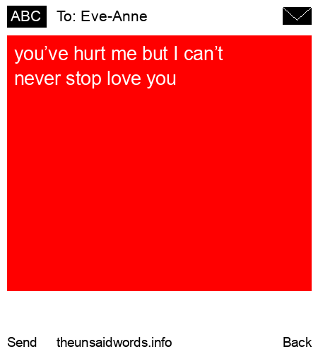 unsent message to Eve-Anne 