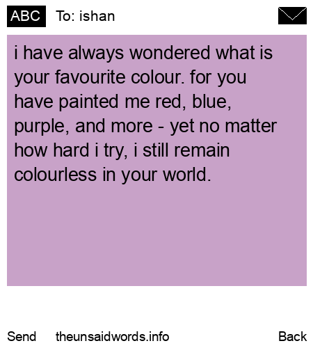 unsent message to ishan