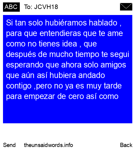 unsent message to JCVH18