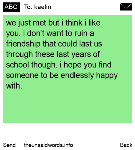 unsent message to kaelin