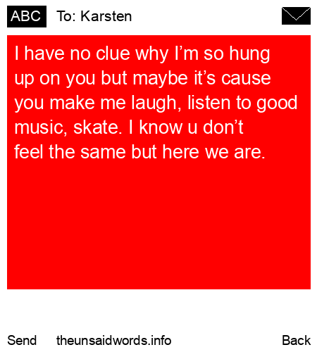 unsent message to Karsten