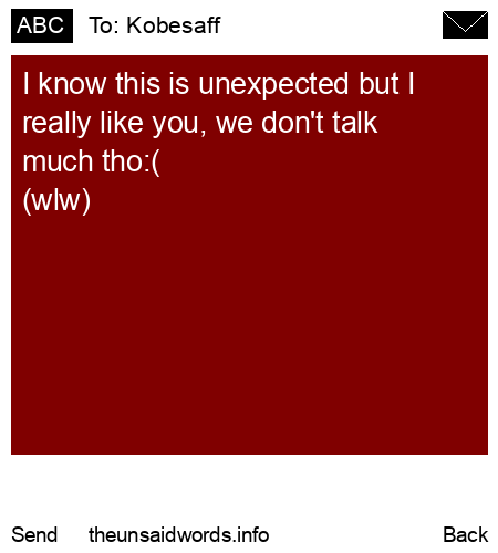 unsent message to Kobesaff