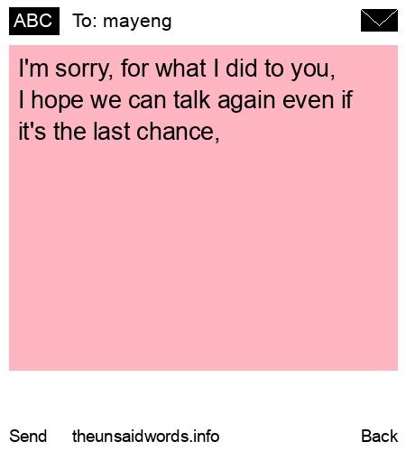 unsent message to mayeng