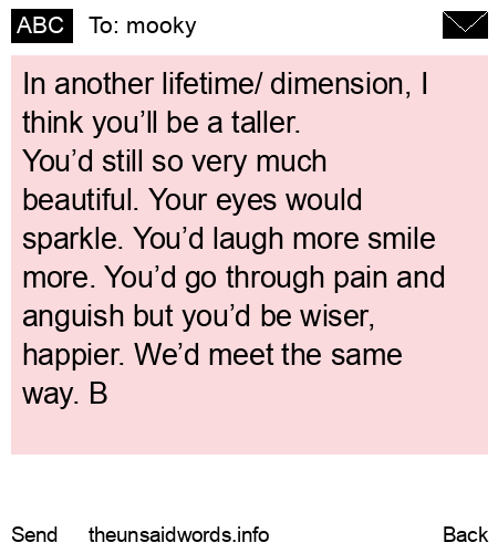unsent message to mooky