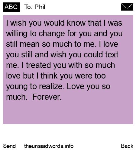 unsent message to Phil