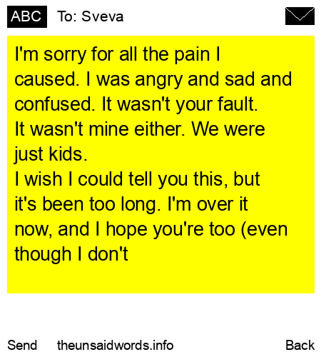 unsent message to Sveva