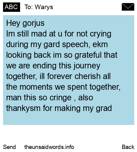 unsent message to Warys