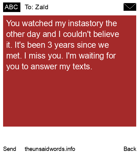 unsent message to Zaïd