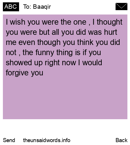 unsent message to Baaqir