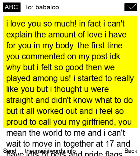 unsent message to babaloo
