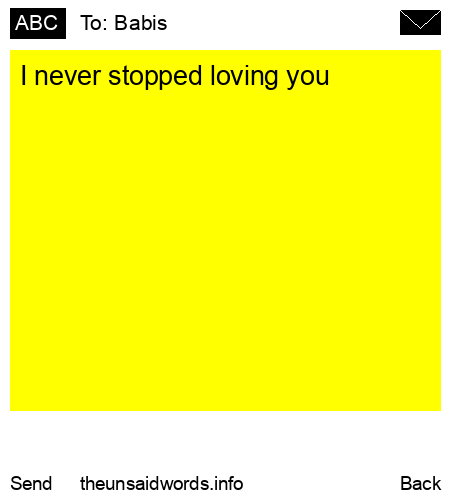 unsent message to Babis