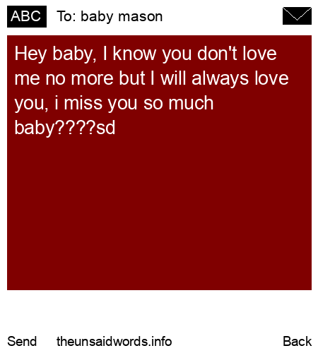 unsent message to baby mason