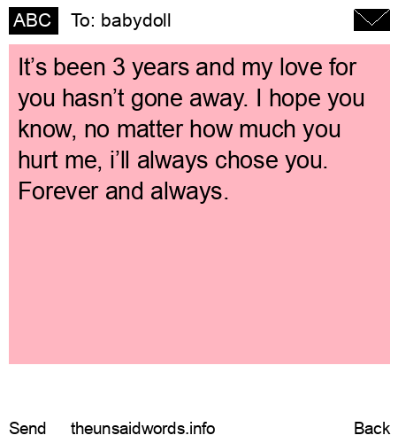 unsent message to babydoll