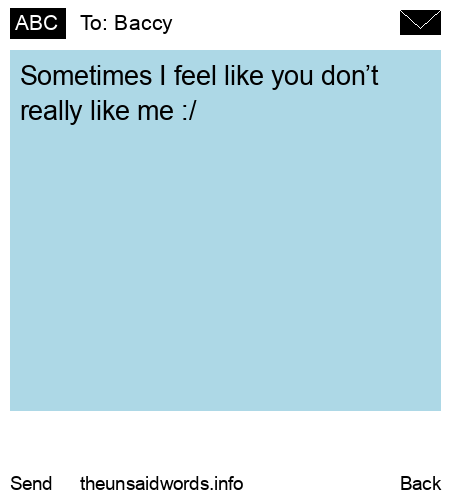 unsent message to Baccy