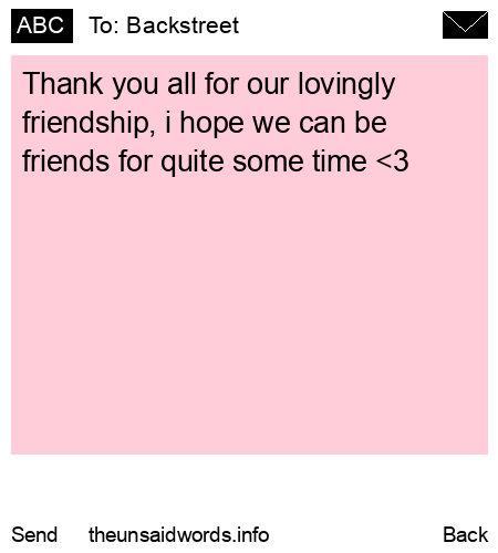 unsent message to Backstreet