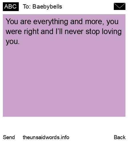 unsent message to Baebybells