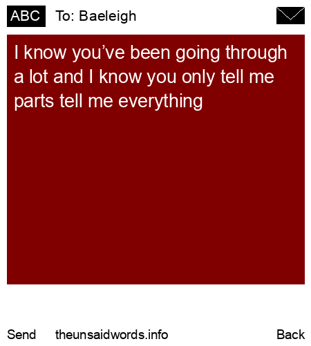 unsent message to Baeleigh 