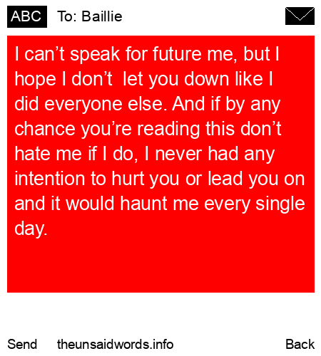 unsent message to Baillie