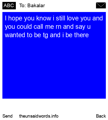unsent message to Bakalar