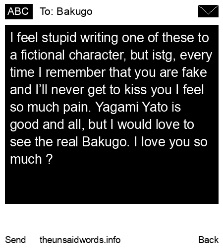 unsent message to Bakugo