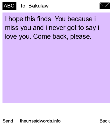 unsent message to Bakulaw