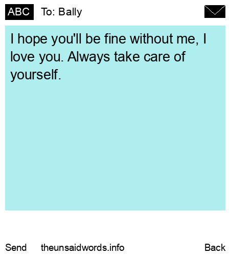 unsent message to Bally