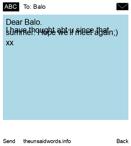 unsent message to Balo