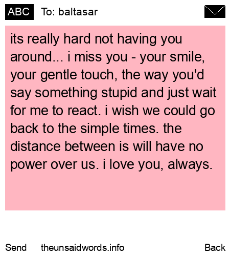 unsent message to baltasar