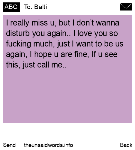 unsent message to Balti
