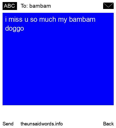 unsent message to bambam
