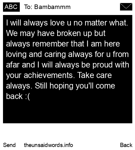 unsent message to Bambammm