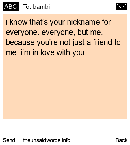 unsent message to bambi