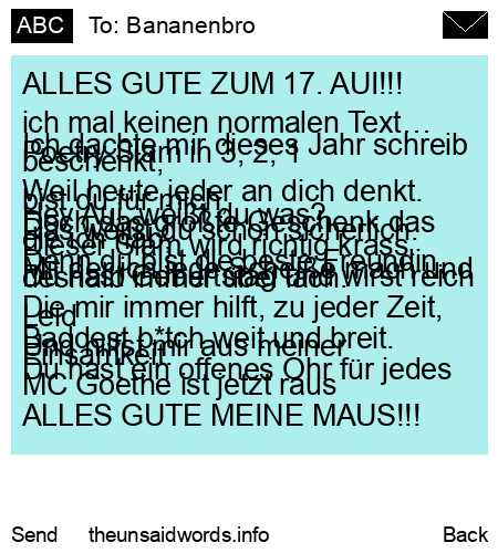 unsent message to Bananenbro