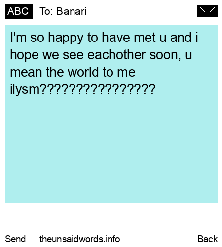 unsent message to Banari