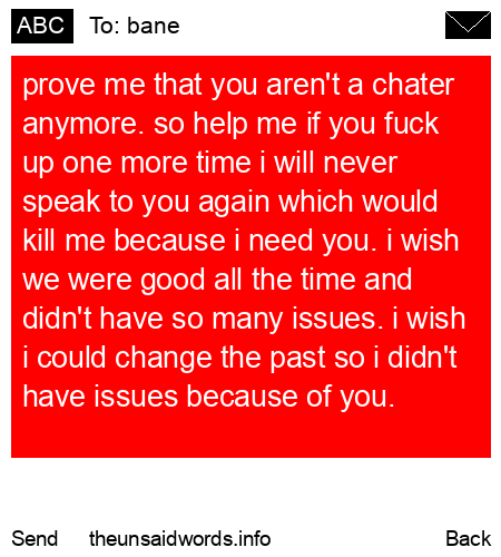 unsent message to bane